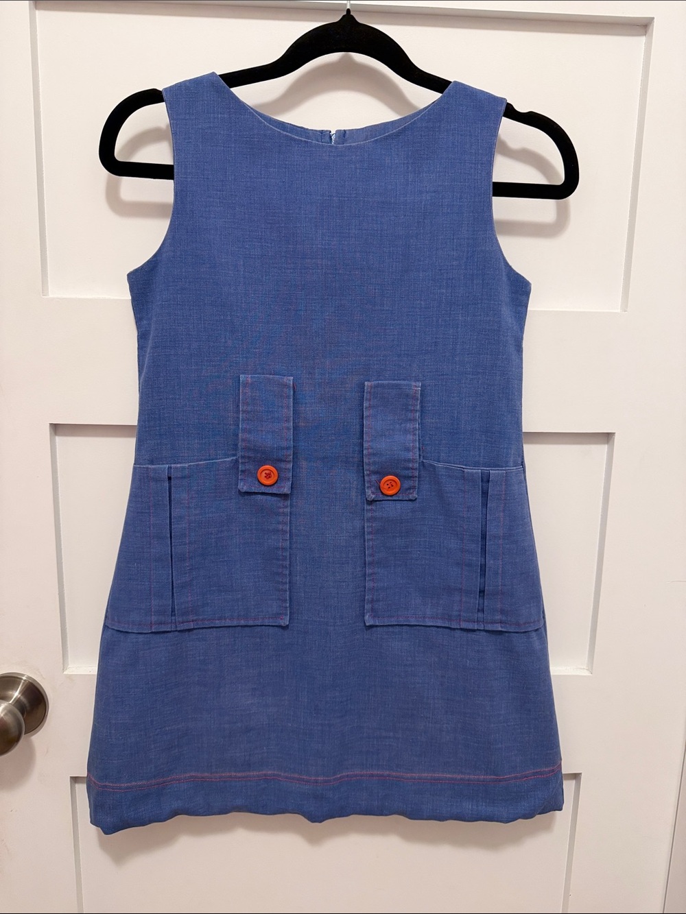 Vintage Carol Evans for JC Penneys Blue Chambray Girls Shift Dress